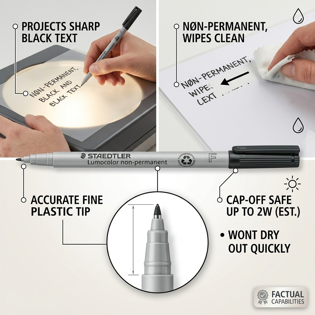 STAEDTLER Lumocolor – Marqueur noir non permanent fin, réf. 316-9-10 — vue du produit 6