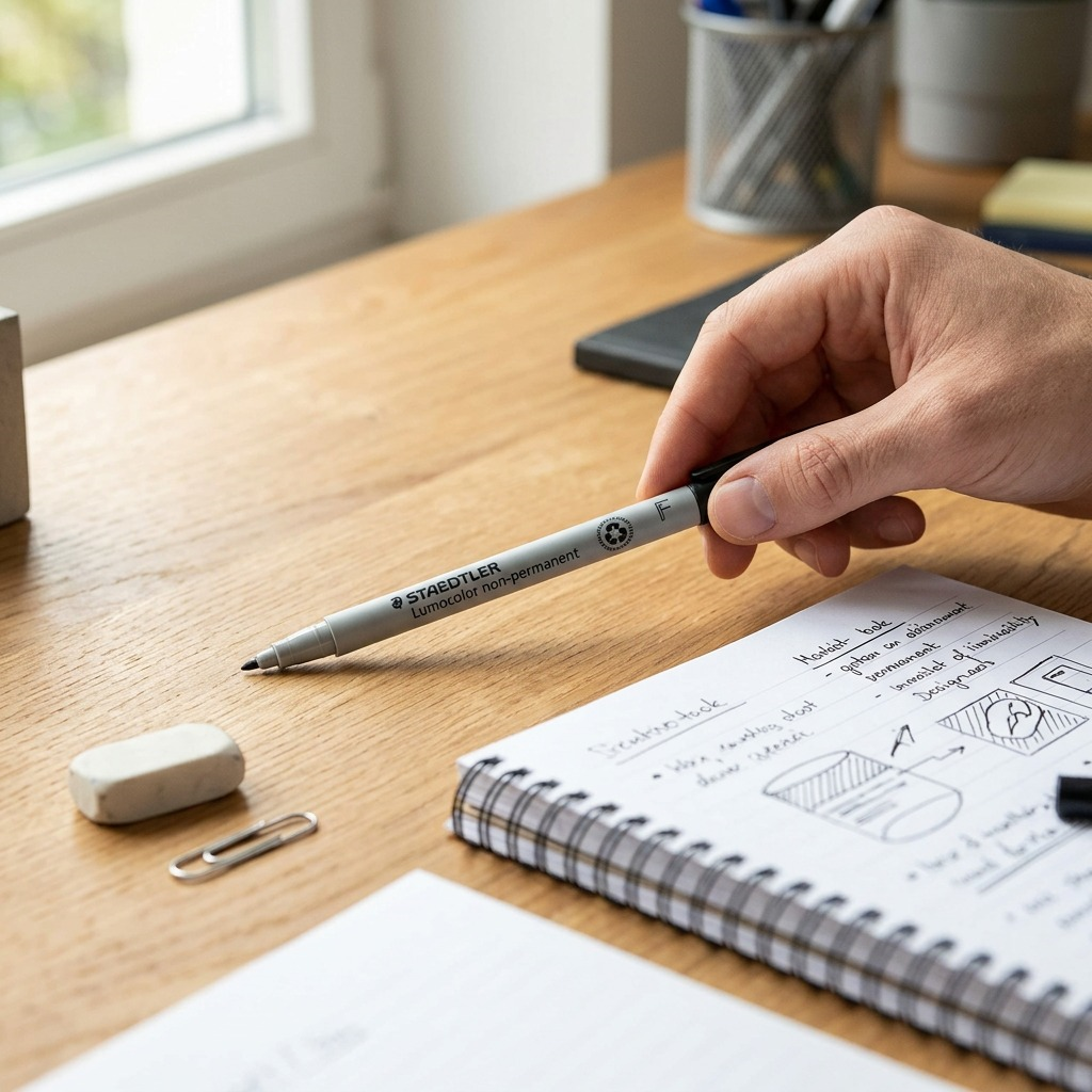 STAEDTLER Lumocolor – Marqueur noir non permanent fin, réf. 316-9-10 — vue du produit 4