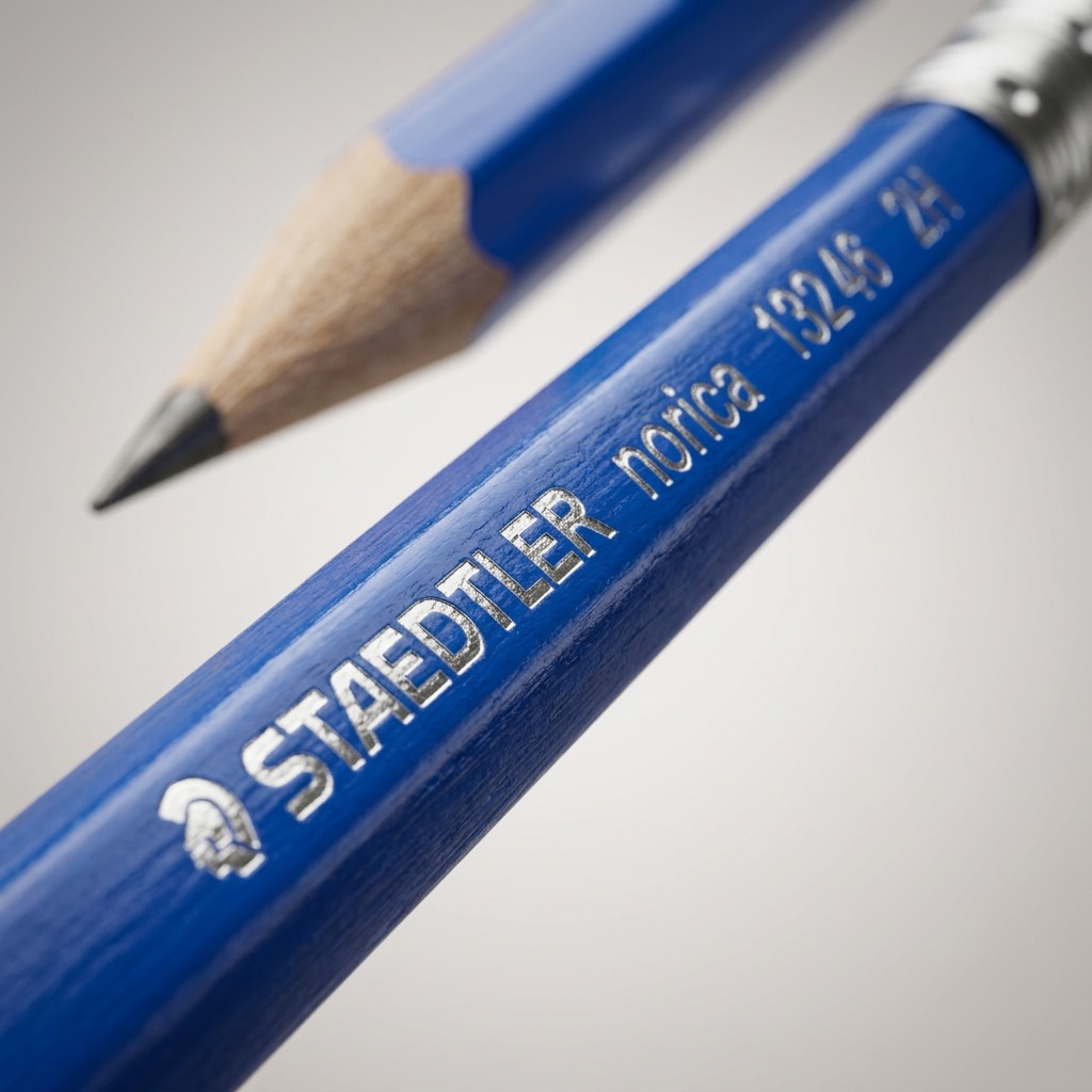 STAEDTLER Norica – crayons graphite 2H, réf. 132462HC1202 — gros plan des détails