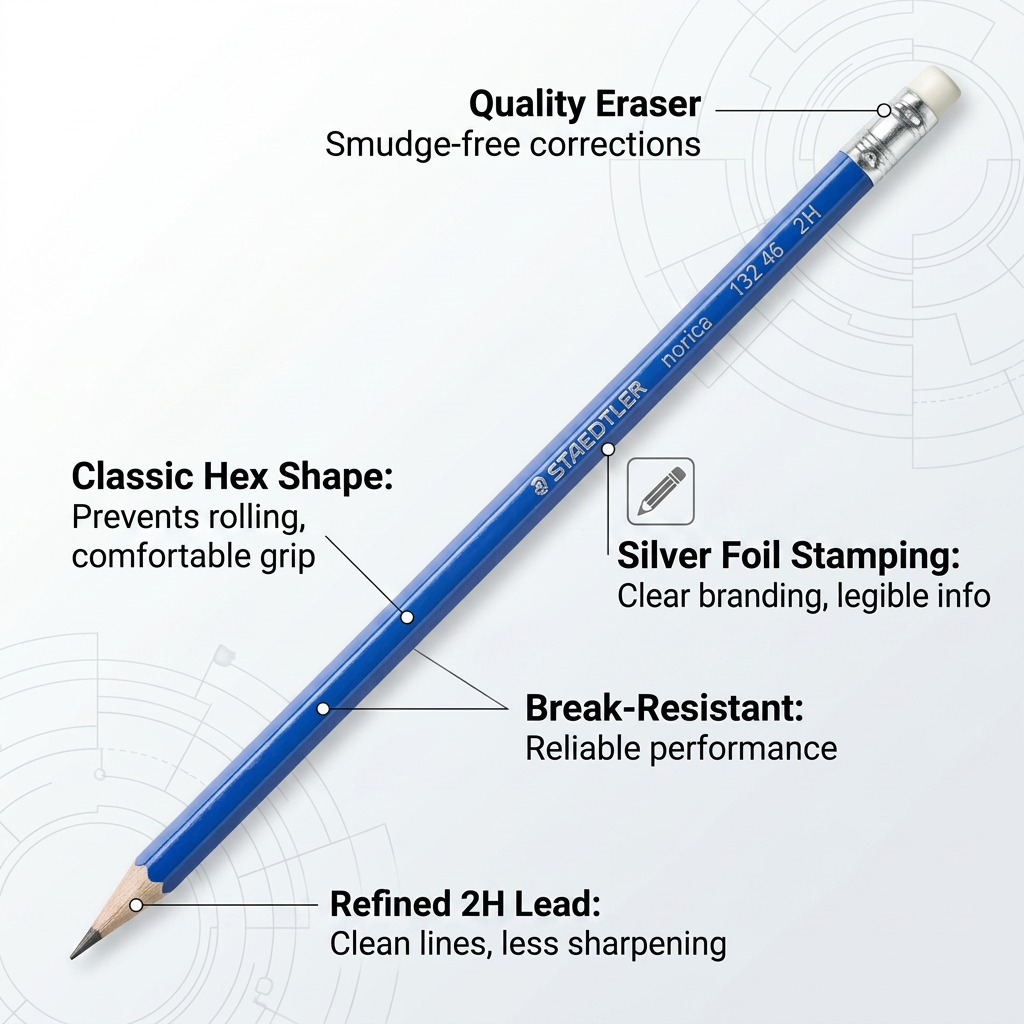 STAEDTLER Norica – crayons graphite 2H, réf. 132462HC1202 — vue du produit 6