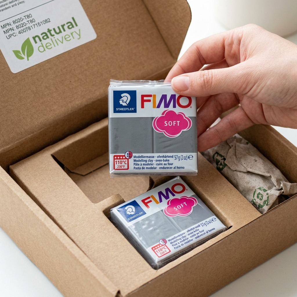 FIMO Soft – Pâte gris orageux 57 g, réf. 8020-T80 — vue de l’emballage