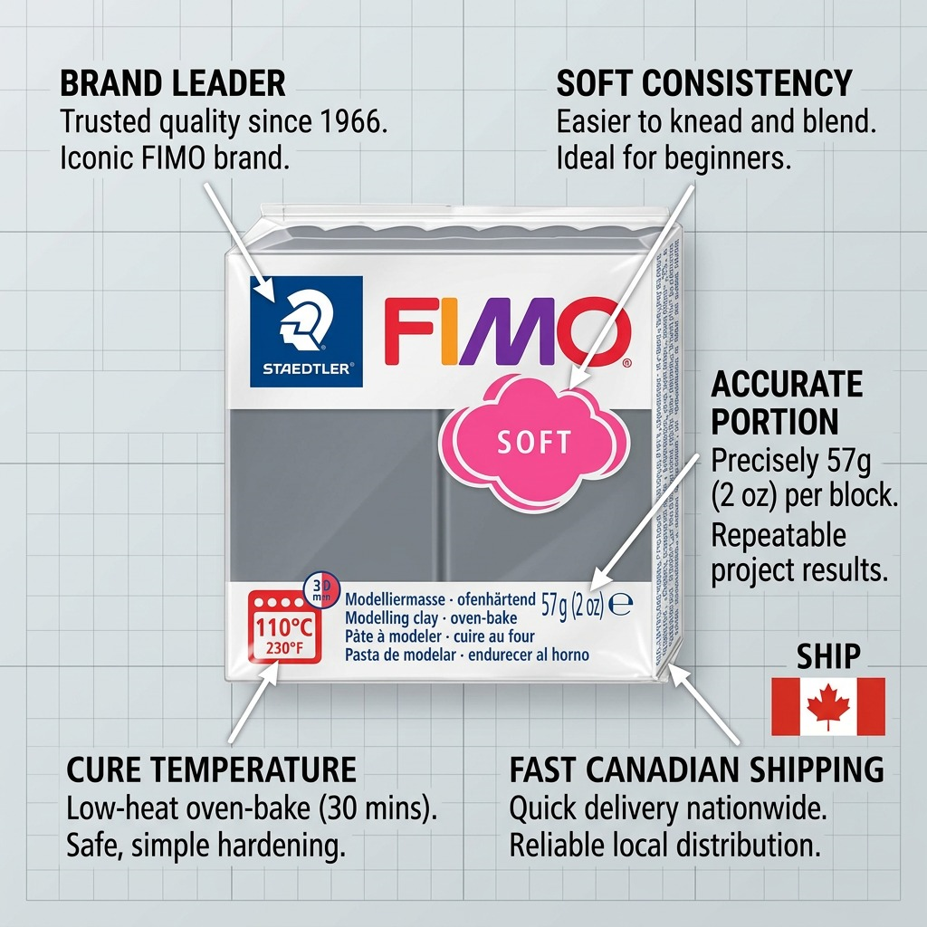 FIMO Soft – Pâte gris orageux 57 g, réf. 8020-T80 — vue 6