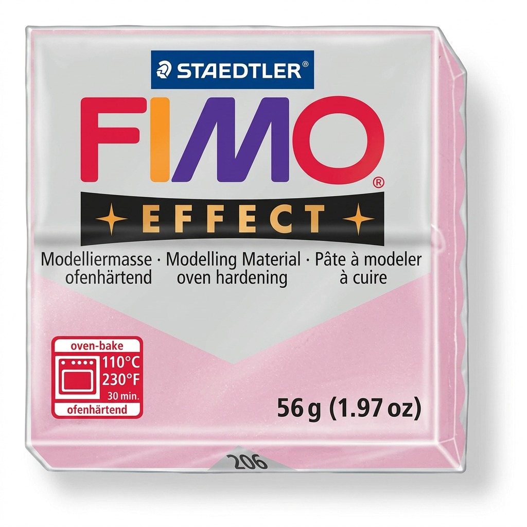 FIMO Effect – Pâte quartz rose 57 g, réf. 8020-206 — vue du produit sur fond clair