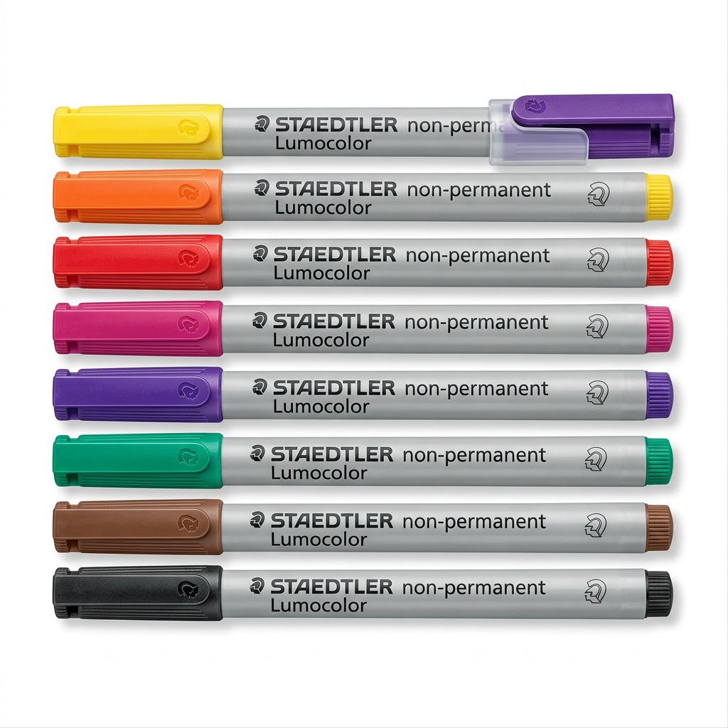 STAEDTLER Lumocolor – 8 marqueurs effaçables superfins, réf. 311-WP8-10 — vue du produit sur fond clair