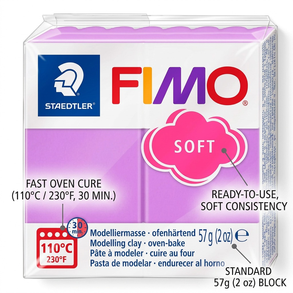 FIMO Soft – Pâte lavande 57 g, réf. 8020-62 — détail du produit