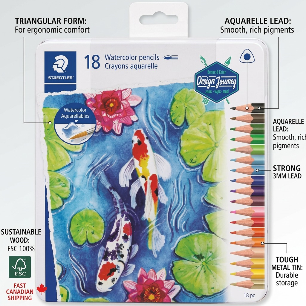 STAEDTLER 18 crayons aquarellables, 3 mm, réf. 12781M18A6 — vue du produit 4