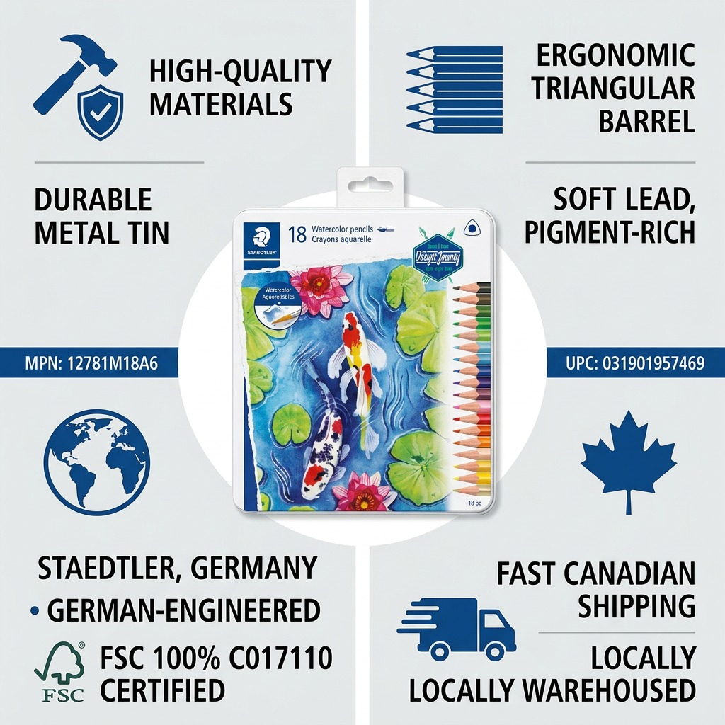 STAEDTLER 18 crayons aquarellables, 3 mm, réf. 12781M18A6 — vue du produit 6