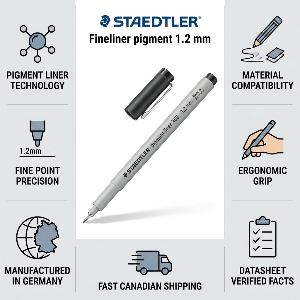 STAEDTLER Pigment Liner – Fineliner noir 1,2 mm, réf. 308-12-9M — vue du produit 8