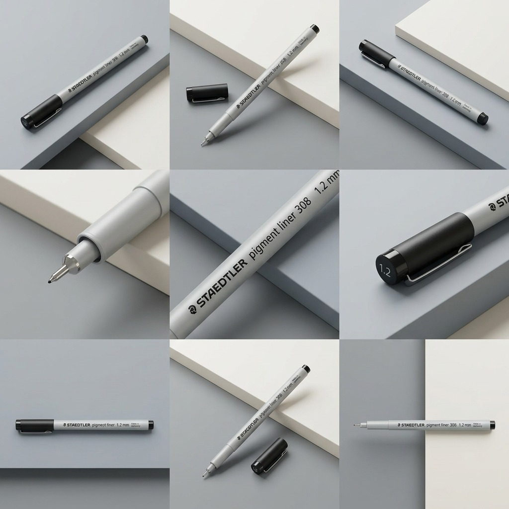 STAEDTLER Pigment Liner – Fineliner noir 1,2 mm, réf. 308-12-9M — gros plan des détails