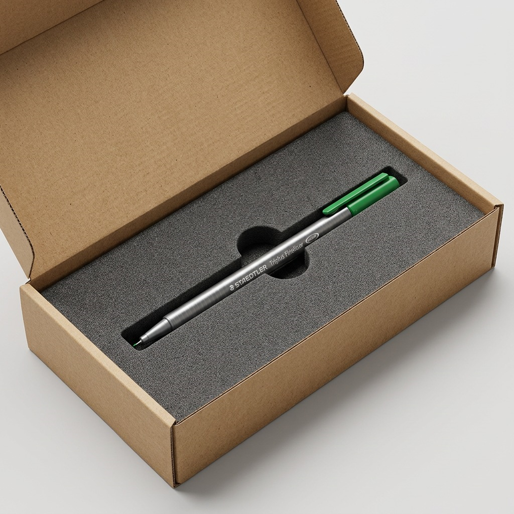 STAEDTLER triplus fineliner – Fineliner vert 0,3 mm, réf. 334-5-A7 — présentation de l’ensemble ou de l’emballage