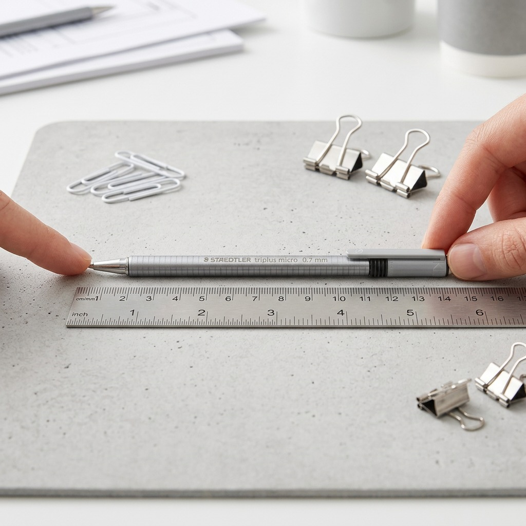 A high-resolution, centered image of the STAEDTLER triplus micro 0.7 mm mechanical pencil on a pure white background.