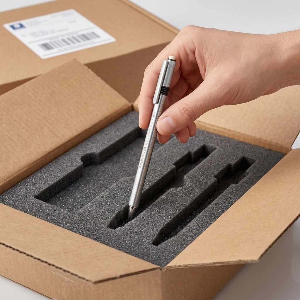 STAEDTLER triplus – Porte-mine 0,7 mm pêche, réf. 77427-80A6 — gros plan des détails