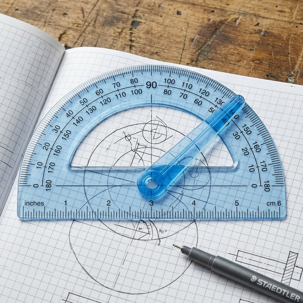 STAEDTLER – Rapporteur 6 po avec bras, réf. 56854-15BK02 — présentation en utilisation