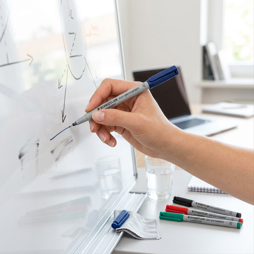 STAEDTLER Lumocolor – 8 marqueurs effaçables superfins, réf. 311-WP8-10 — gros plan des détails