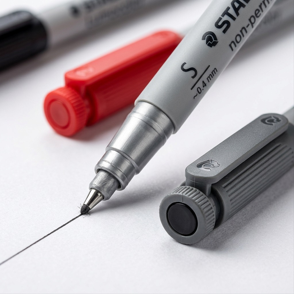 STAEDTLER Lumocolor – 8 marqueurs effaçables superfins, réf. 311-WP8-10 — gros plan des détails