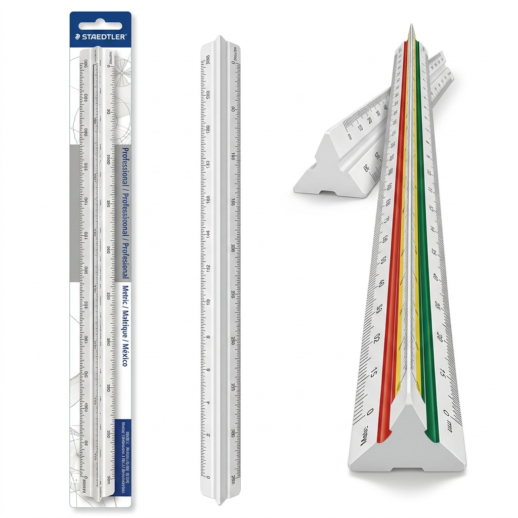 STAEDTLER – Règle triangulaire d’architecte 30 cm, réf. 98718-1 — vue de l’emballage
