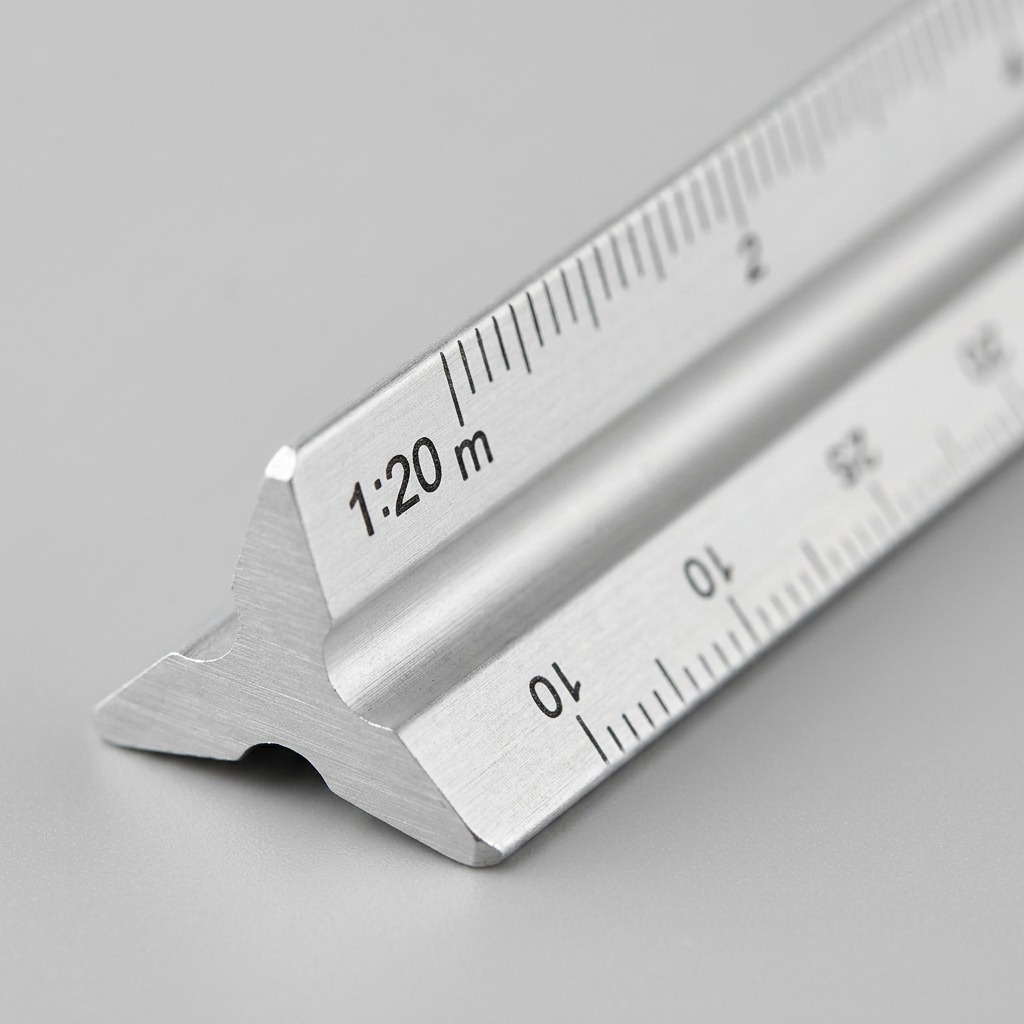 STAEDTLER – Règle triangulaire d’architecte 30 cm, réf. 98718-1 — gros plan