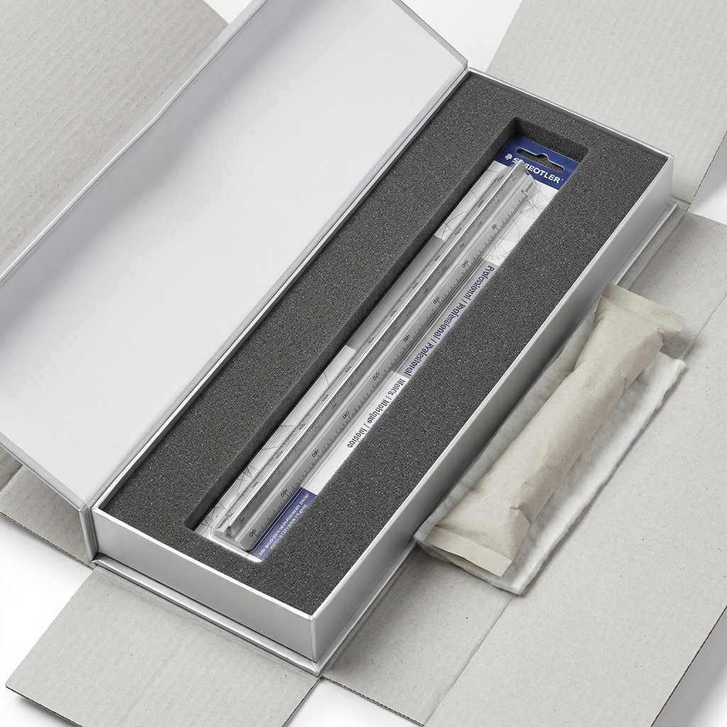 STAEDTLER – Règle triangulaire d’architecte 30 cm, réf. 98718-1 — vue de l’emballage