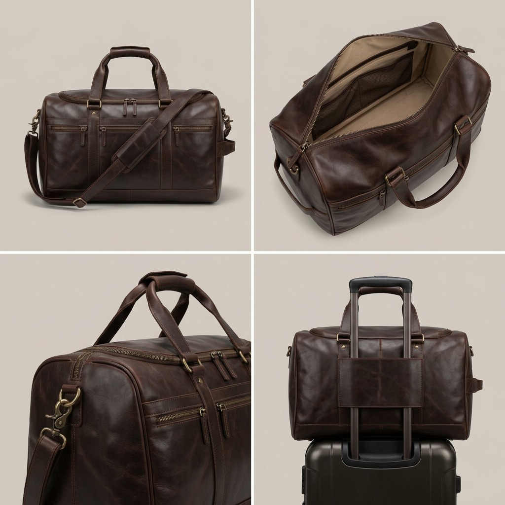Sac de voyage à main brun – Mancini, référence 99-5473-BROWN