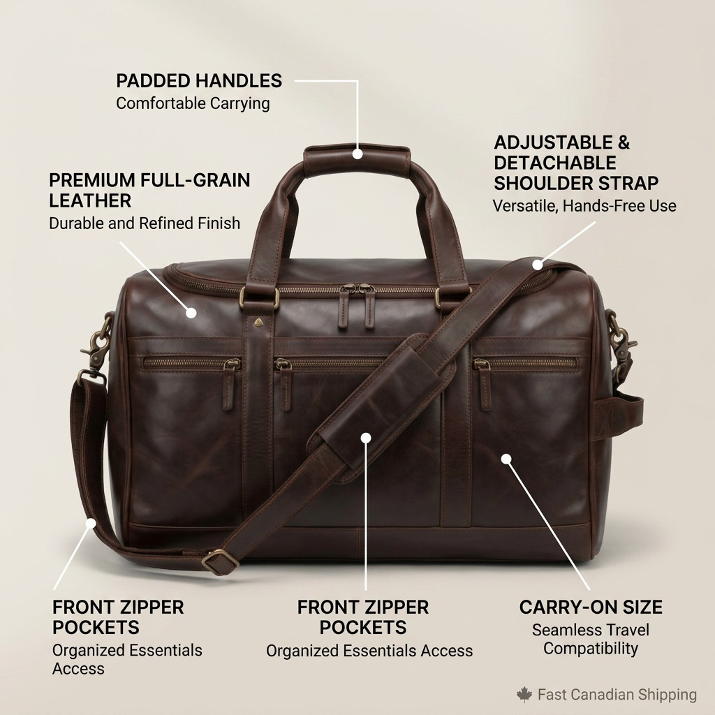 Sac de voyage à main brun – Mancini, référence 99-5473-BROWN