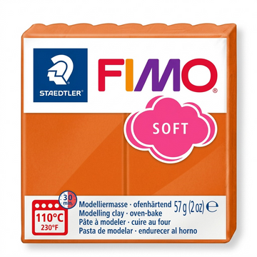 FIMO Soft – Pâte cognac 57 g, réf. 8020-76 — vue sur fond clair