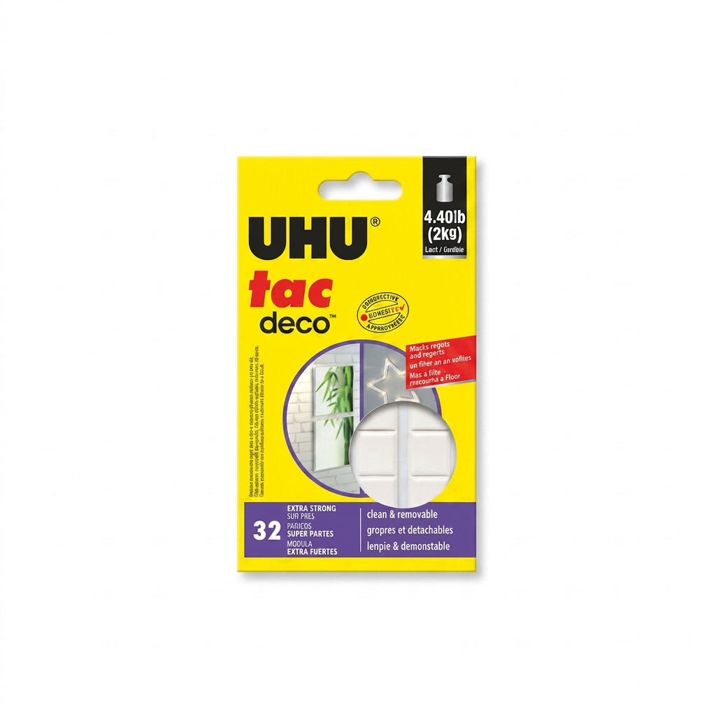 UHU Patafix Deco – Lot de 32 pastilles adhésives, réf. 9U-33090 — vue sur fond clair