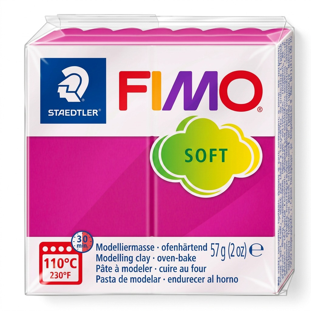 FIMO Soft – Pâte framboise 57 g, réf. 8020-22 — vue du produit sur fond clair