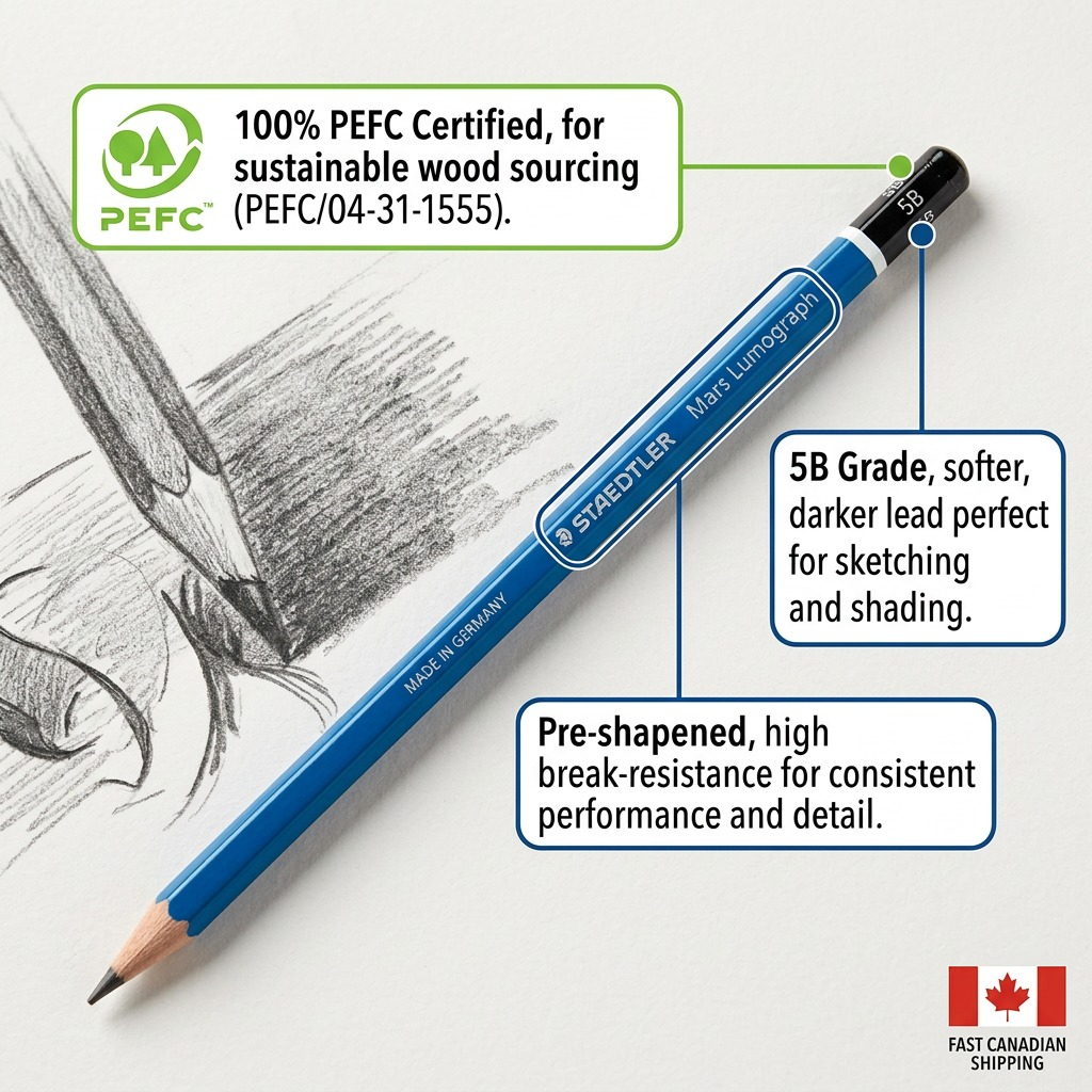 STAEDTLER Mars Lumograph – Crayon graphite 5B, réf. 100-5B-35 — vue du produit 6