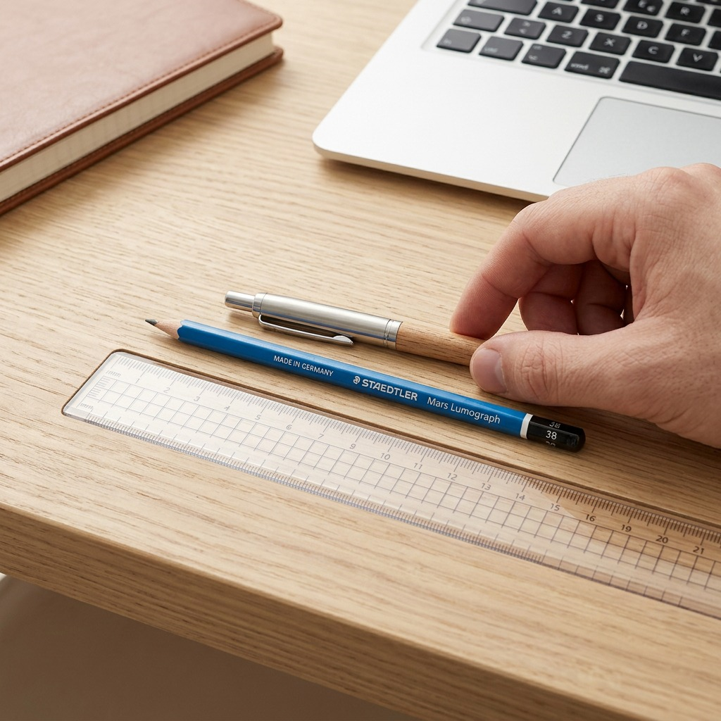 High-resolution hero shot: STAEDTLER Mars Lumograph 3B pencil on a pure white background.