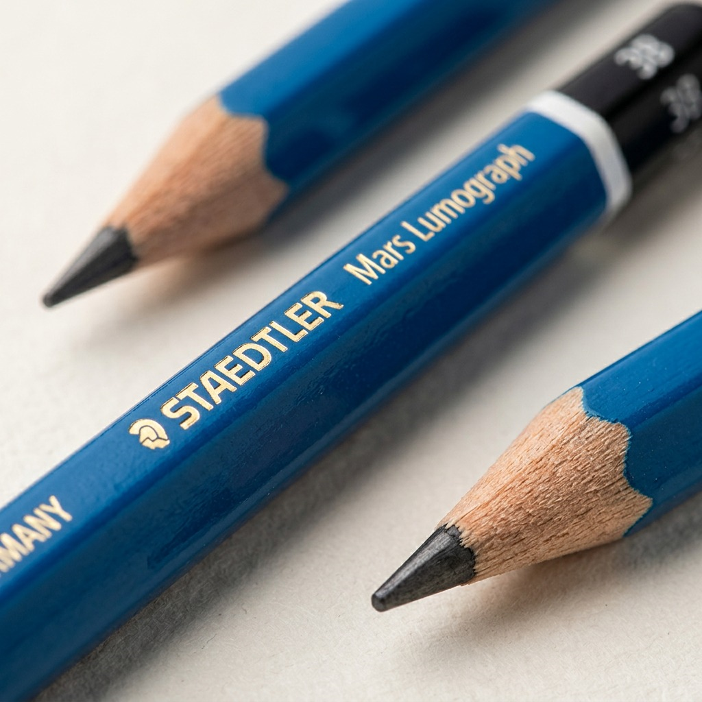 STAEDTLER Mars Lumograph – Crayon graphite 3B, réf. 100-3B-35 — gros plan des détails