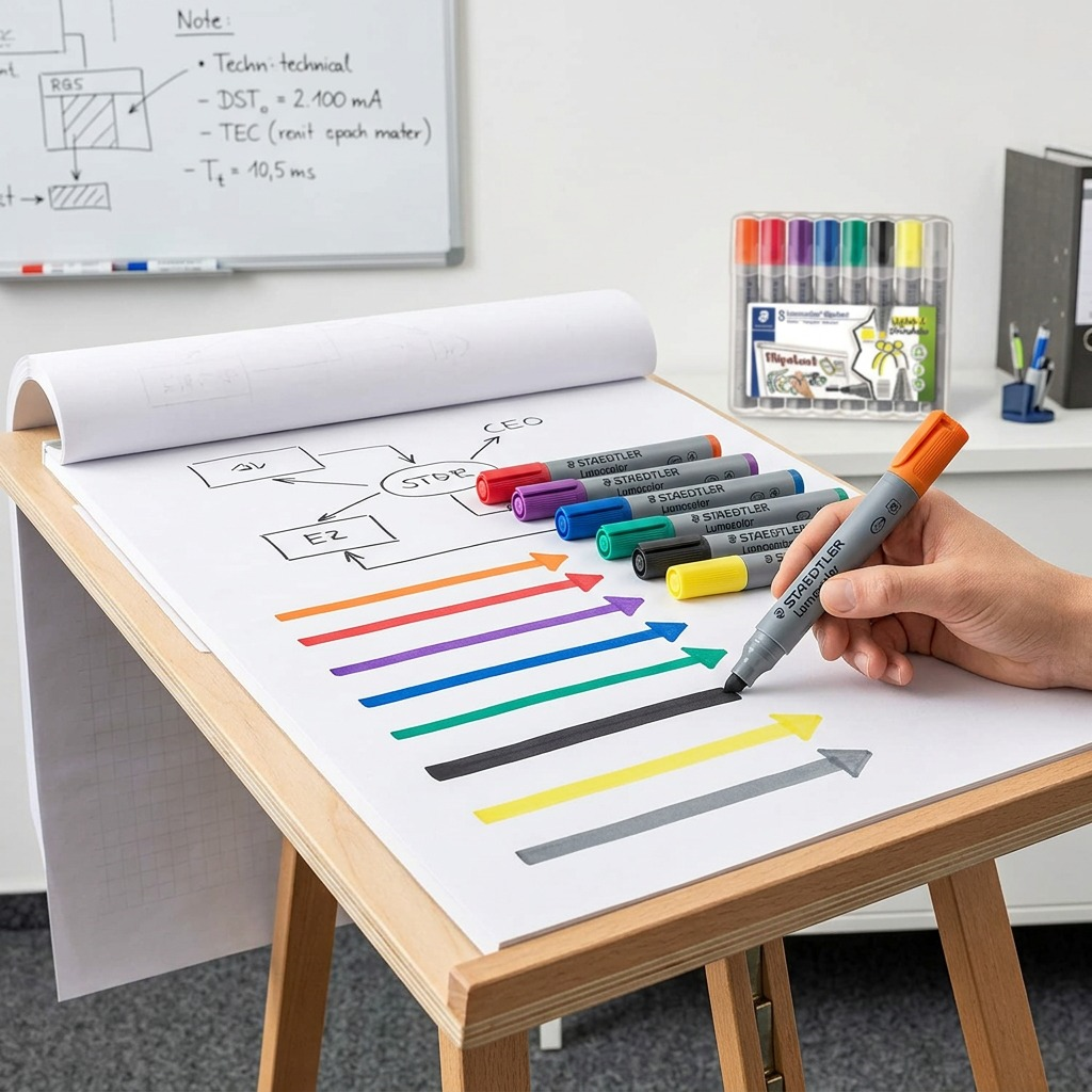 STAEDTLER Lumocolor – Lot de 8 marqueurs pour chevalet, référence 356-SWP8-10 — présentation de l’emballage