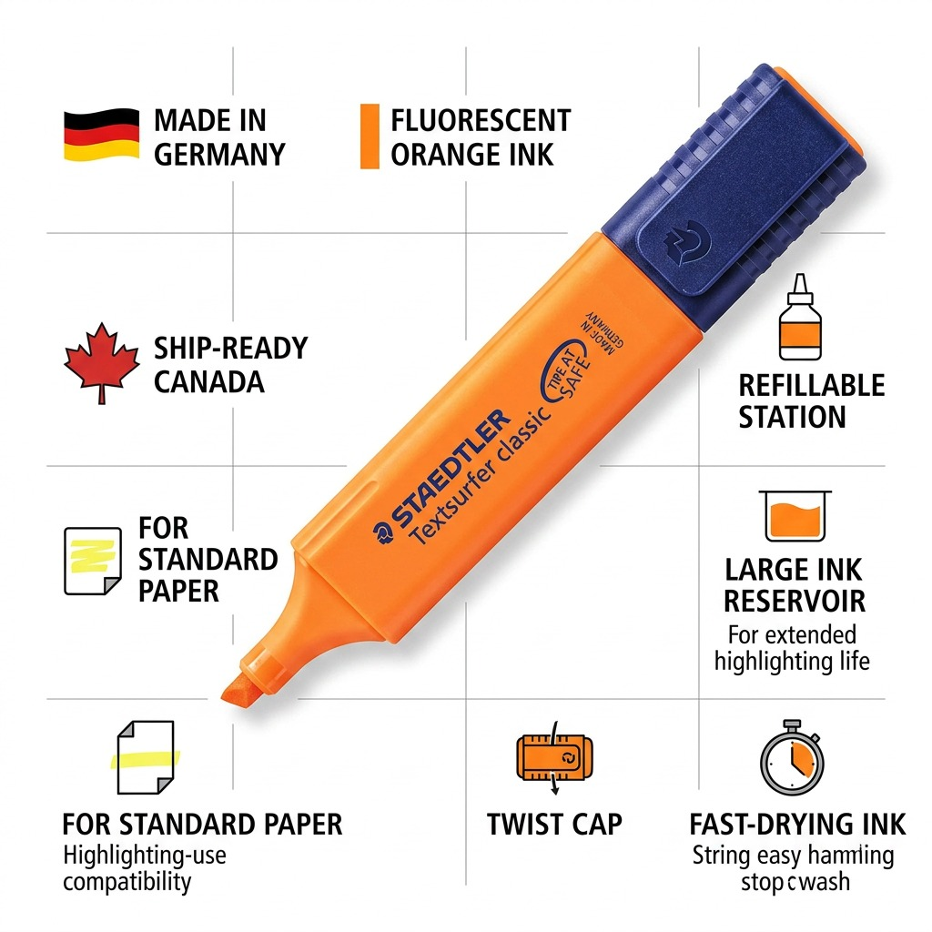 STAEDTLER Textsurfer classic – Surligneur fluorescent orange, référence 364-4-03 — vue 8