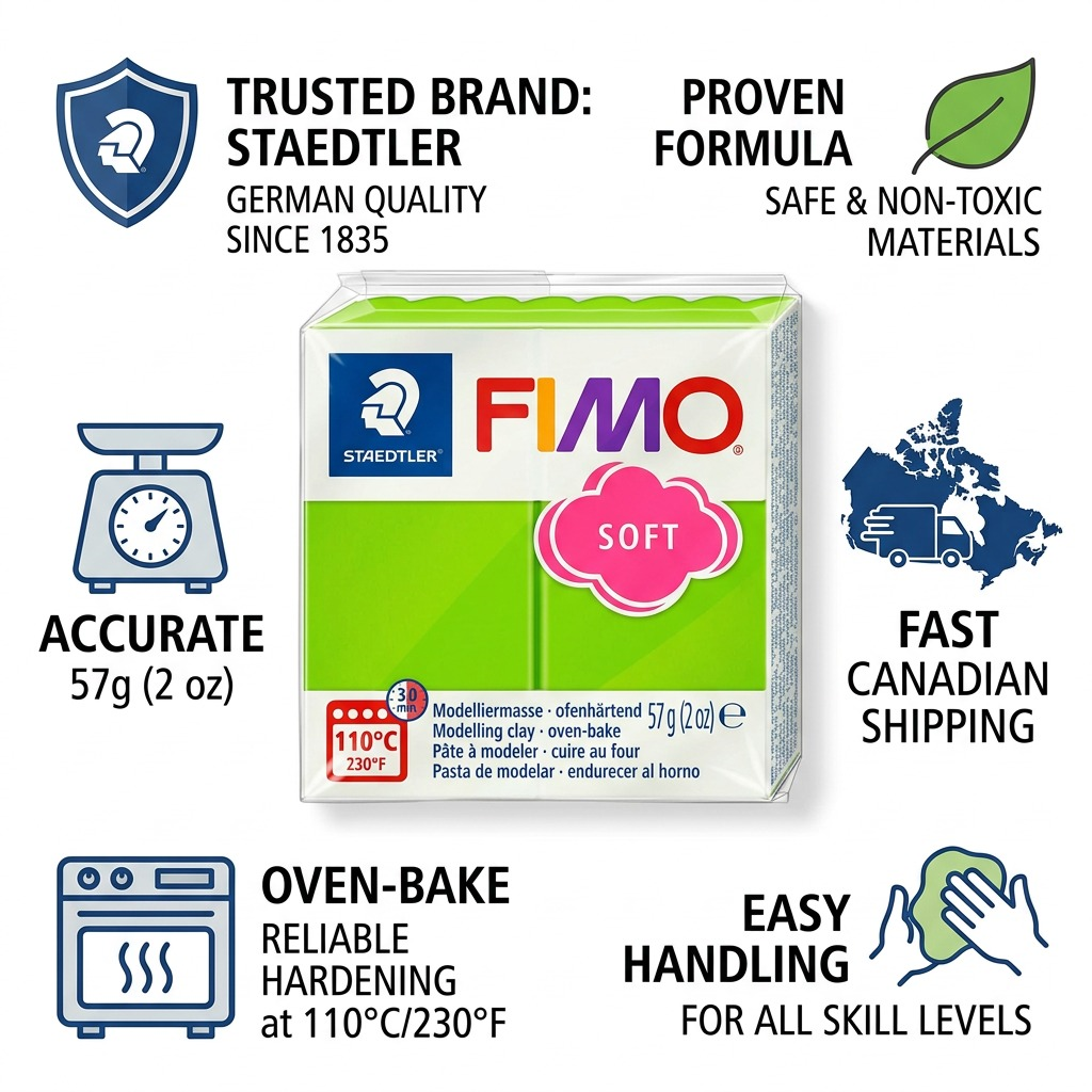 FIMO Soft – Pâte vert pomme 57 g, réf. 8020-50 — vue 8