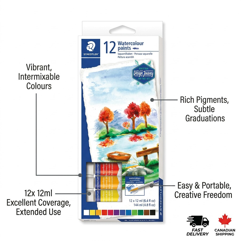 STAEDTLER – Lot de 12 peintures aquarelle tubes 12 ml, réf. 8880-C12-02 — vue 6