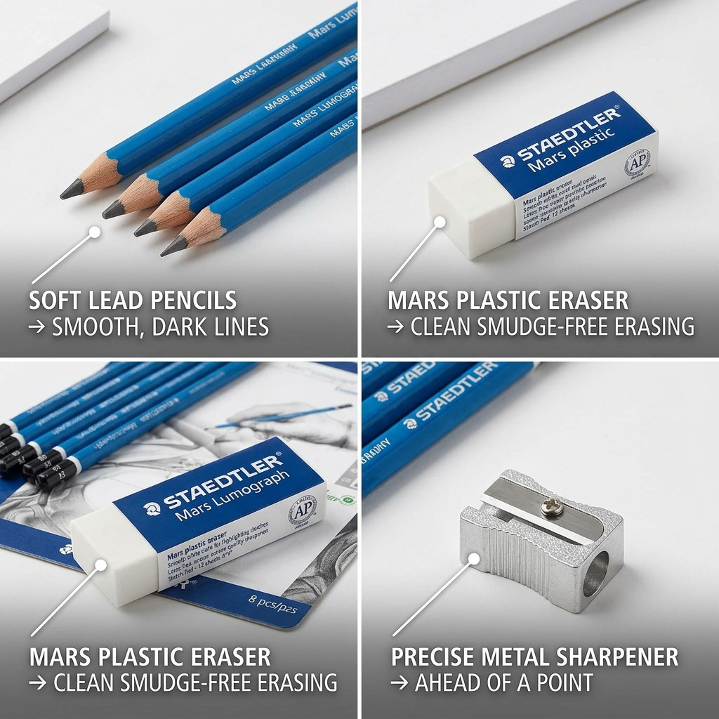 STAEDTLER Mars Lumograph – Sketch Essentials, 8 pièces, réf. 100-BK8-02NA — vue du produit 6