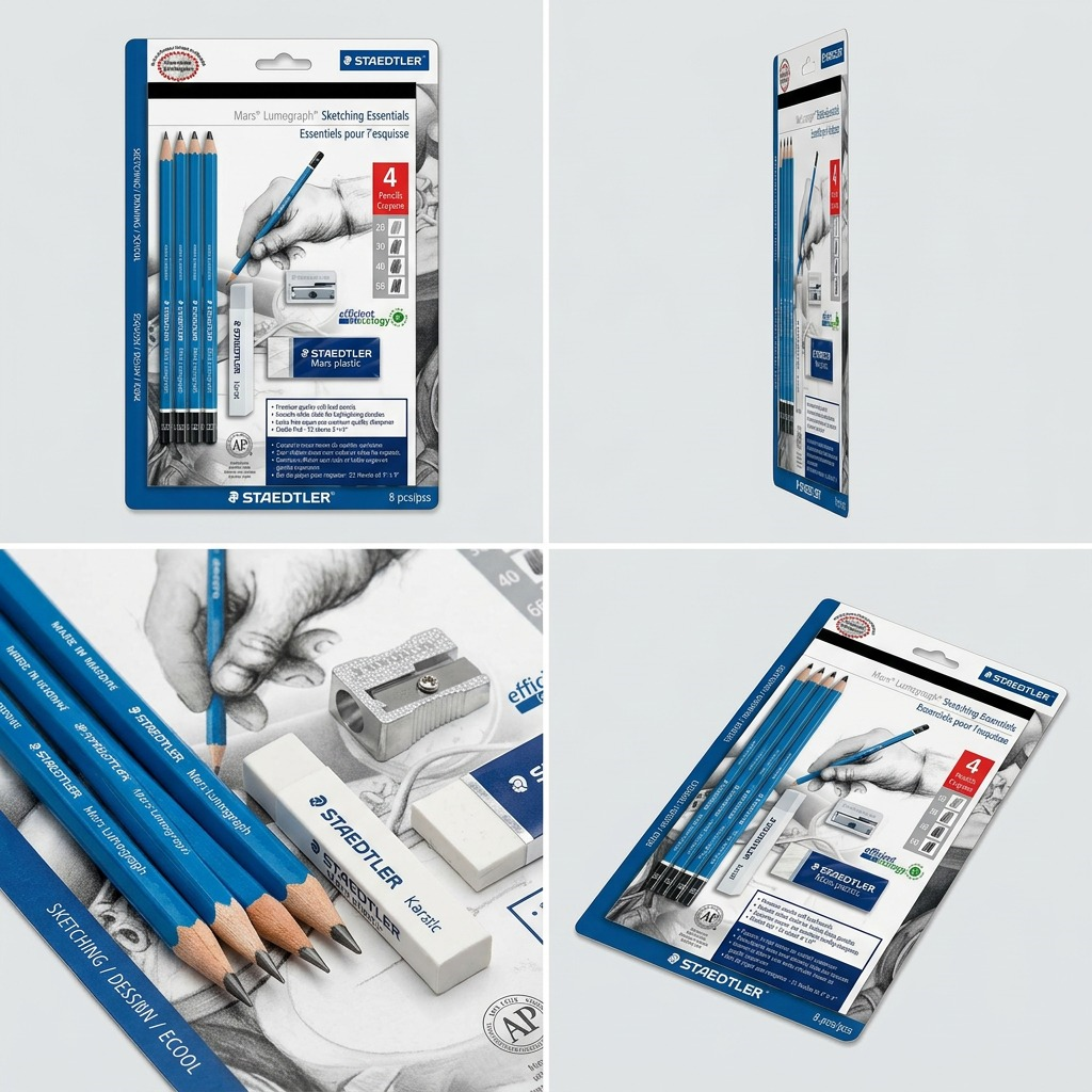 STAEDTLER Mars Lumograph – Sketch Essentials, 8 pièces, réf. 100-BK8-02NA — vue du produit 5