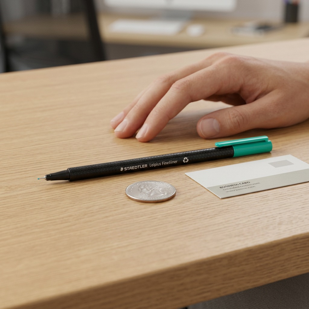 STAEDTLER Triplus Fineliner in willow green with a black textured grip, pure white background.