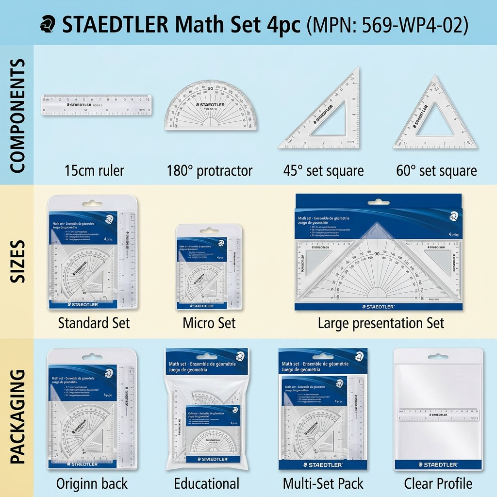STAEDTLER – Lot de mathématiques, 4 pièces, réf. 569-WP4-02 — vue 5