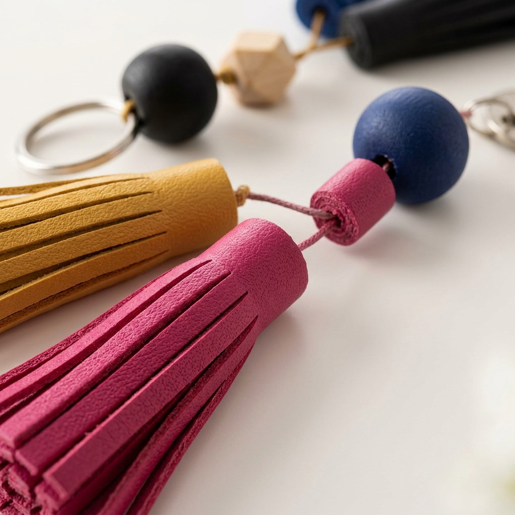 FIMO Leather Effect – Ensemble pour porte-clés à pompon, réf. 8015-DIY2 — vue rapprochée