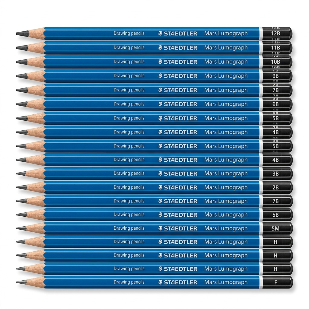 STAEDTLER Mars Lumograph – 24 crayons graphite, réf. 100-G24 — vue du produit sur fond clair