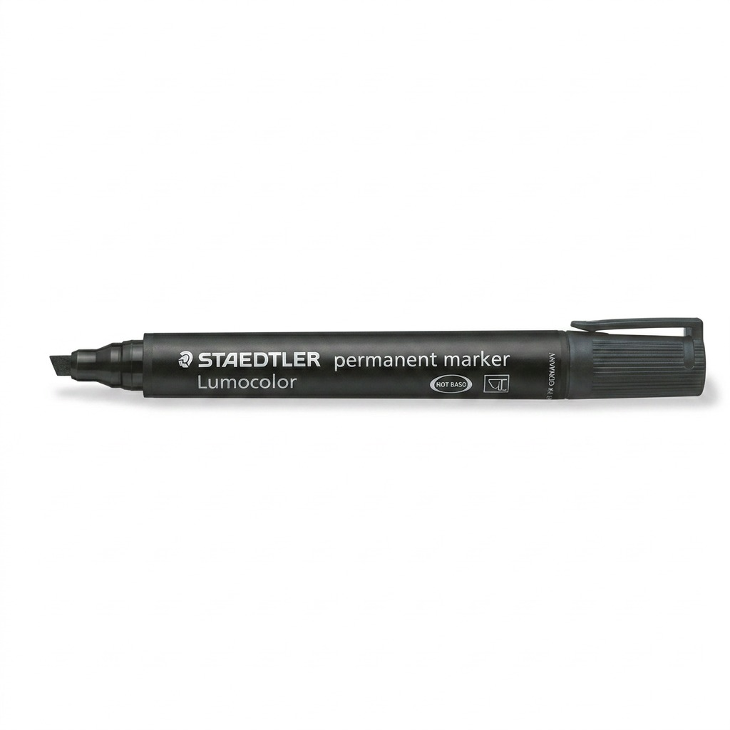 STAEDTLER Lumocolor – Marqueur permanent noir, référence 350-9-02 — vue sur fond clair