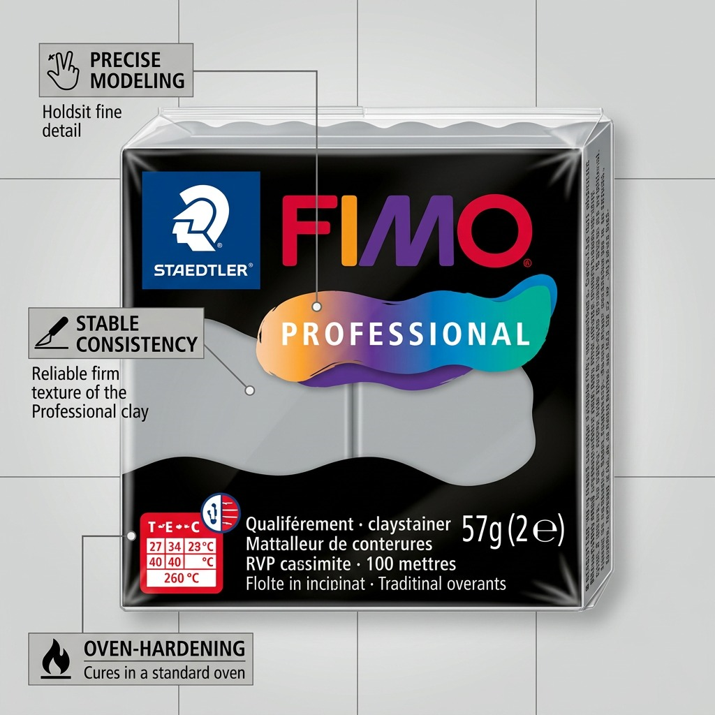 FIMO Professional – Pâte gris dauphin 57 g, réf. 8040-80 — vue 6
