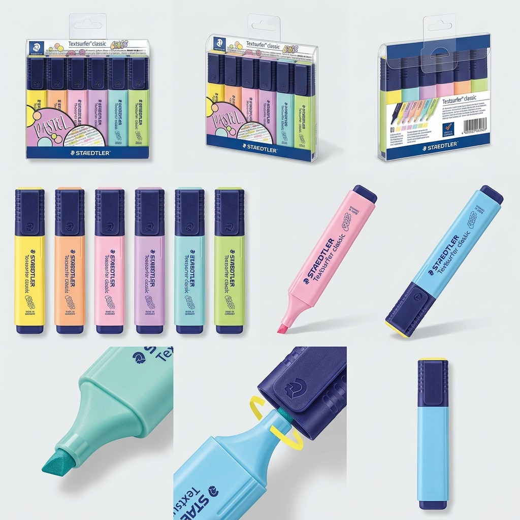 STAEDTLER Textsurfer classic – Lot de 6 surligneurs, référence 364-CWP6 — gros plan