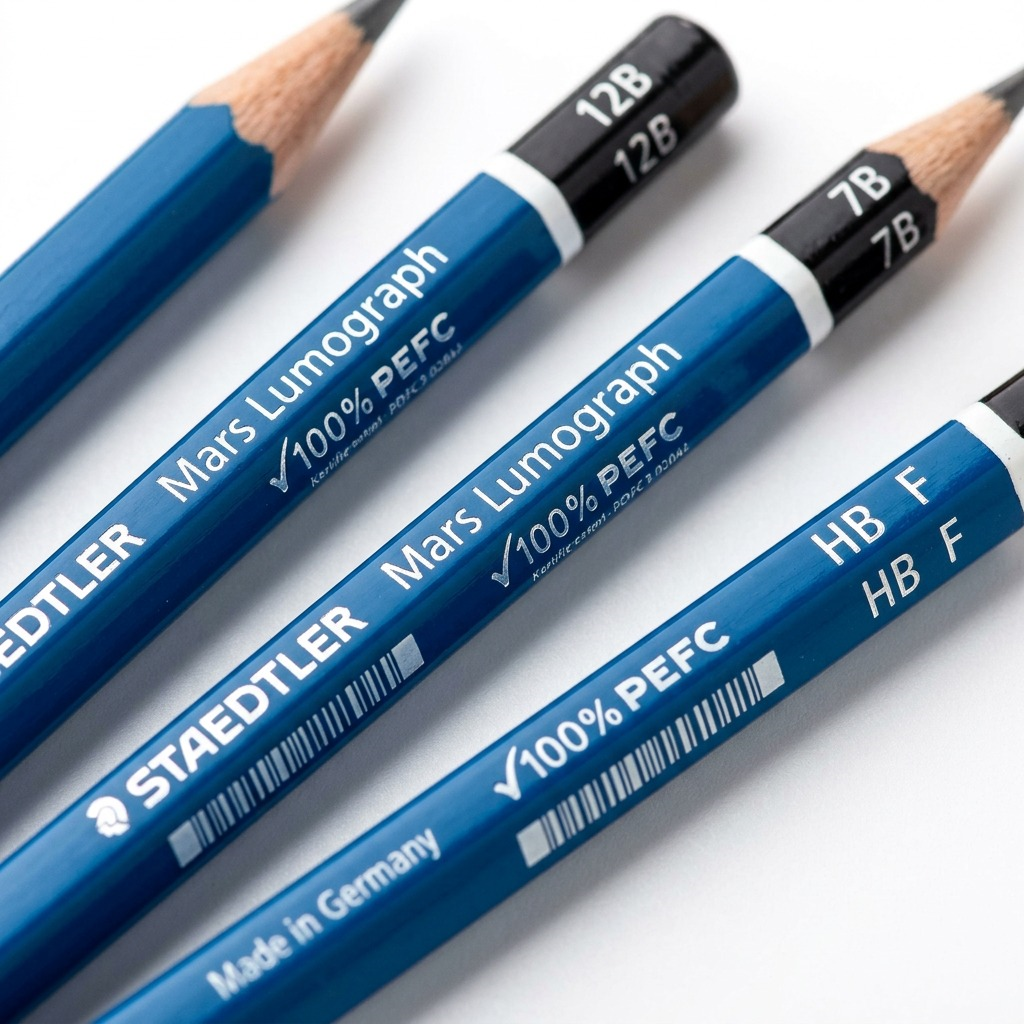 STAEDTLER Mars Lumograph – 24 crayons graphite, réf. 100-G24 — gros plan des détails