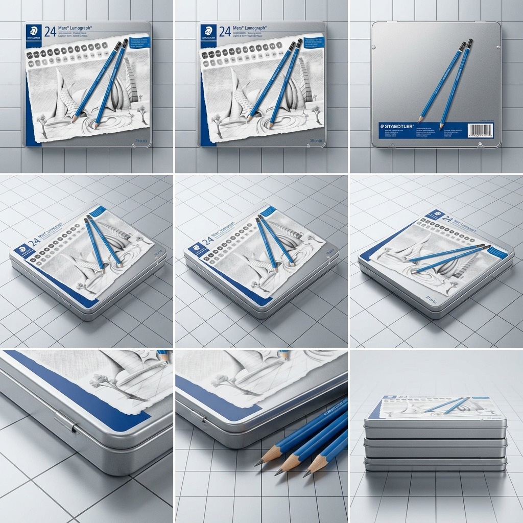 STAEDTLER Mars Lumograph – 24 crayons graphite, réf. 100-G24 — gros plan des détails