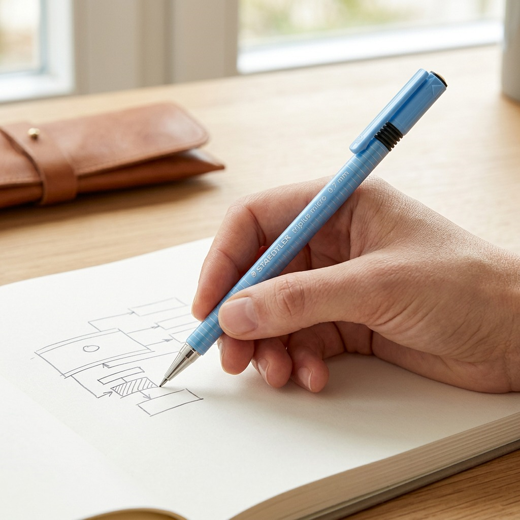 STAEDTLER triplus – Porte-mine 0,7 mm bleu, réf. 77427-30A6 — gros plan des détails