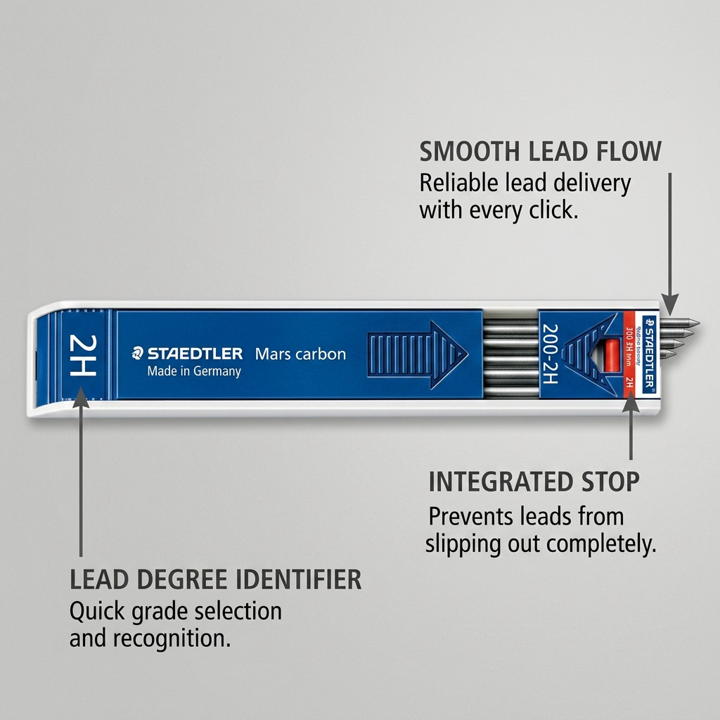 STAEDTLER Mars Carbon – Mines 2 mm 2H, réf. 200-2H-03 — vue du produit 6