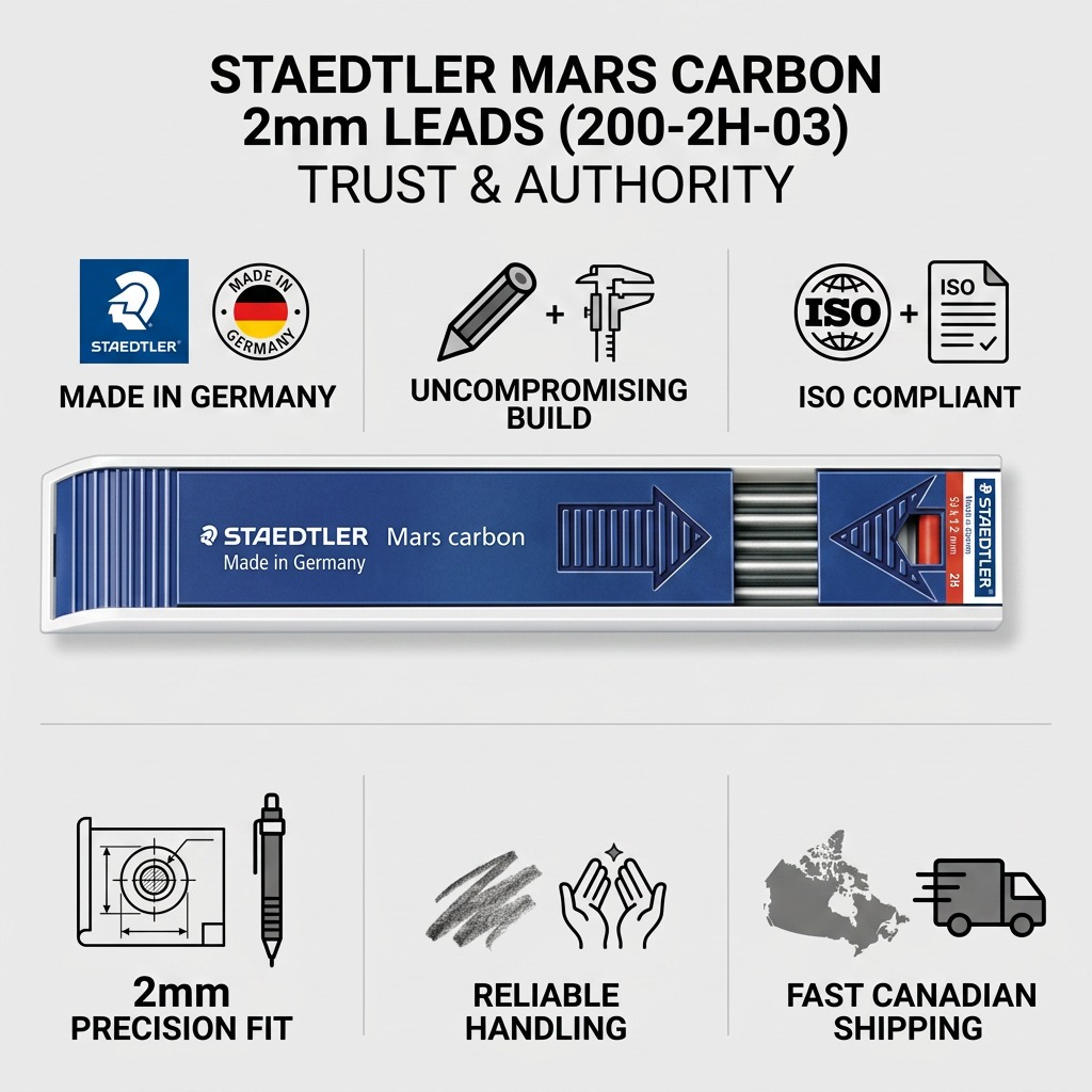 STAEDTLER Mars Carbon – Mines 2 mm 2H, réf. 200-2H-03 — vue du produit 8