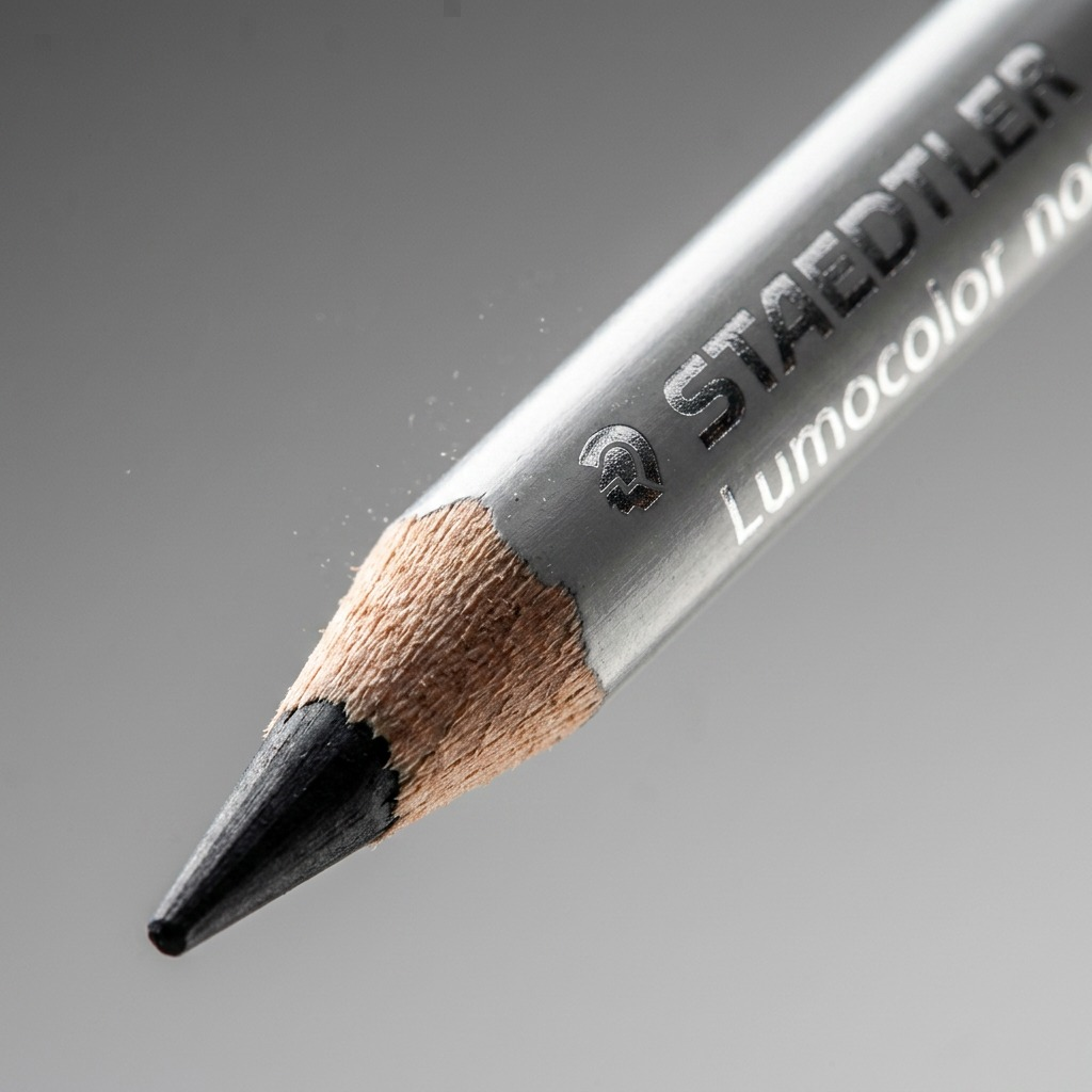 STAEDTLER Omnichrom – Crayon de couleur noir, réf. 108-9-10 — gros plan des détails