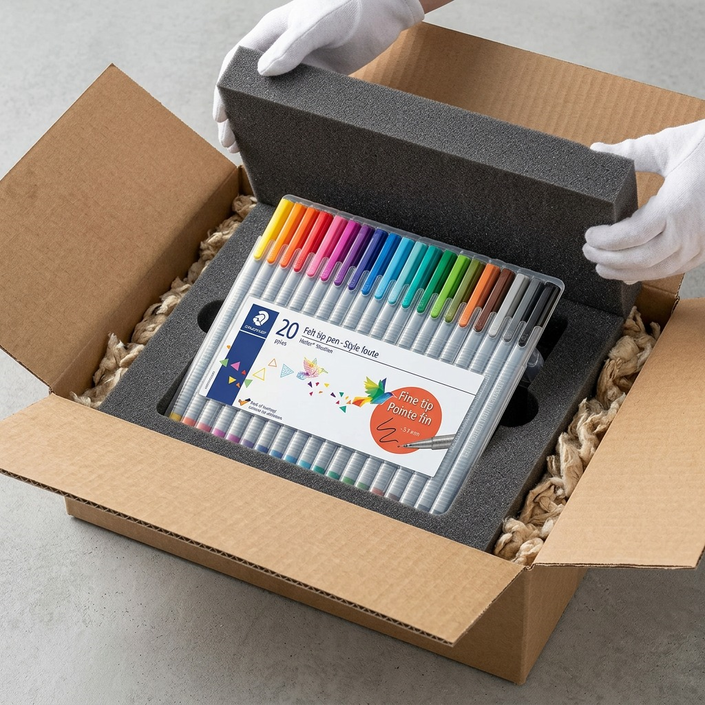 STAEDTLER triplus fineliner – Lot de 20 fineliners 0,3 mm, réf. 334-SB20A610 — présentation de l’ensemble ou de l’emballage